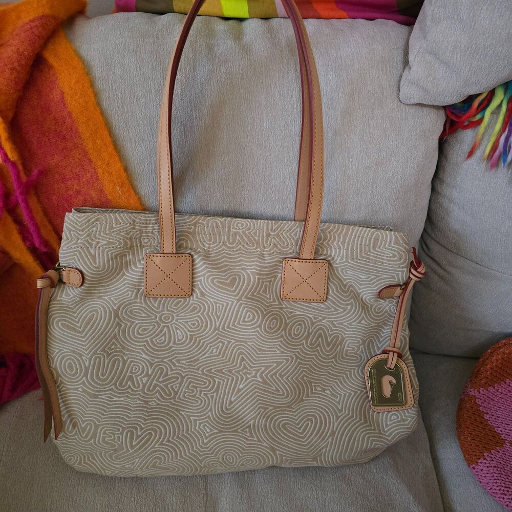 Dooney & Bourke Canvas Doodle Swirl Graffiti Tote Bag